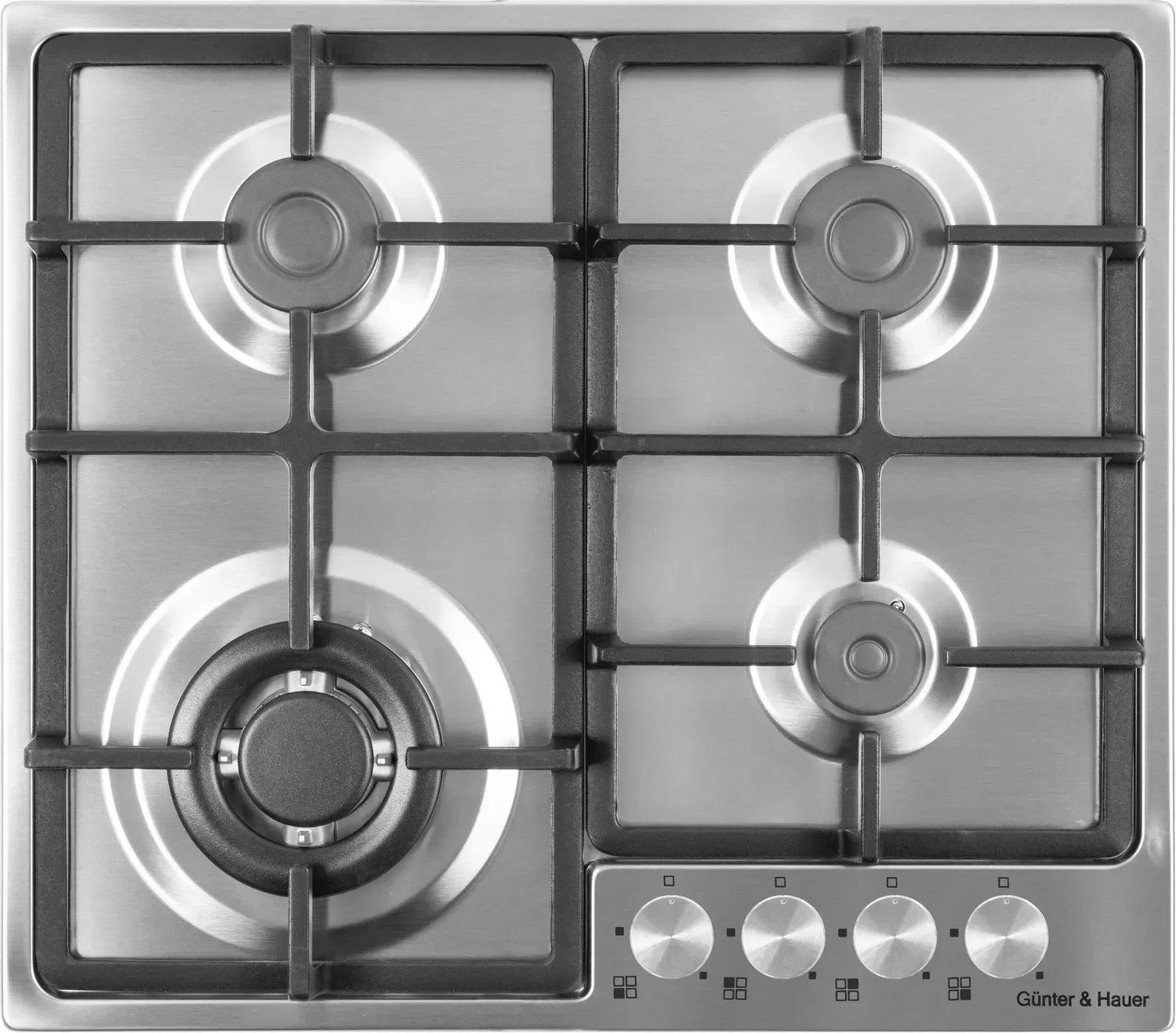 Поверхность газовая варочная Gunter&Hauer GH 608 IX с чугунными решетками - фото 3 Поверхность газовая варочная Gunter&Hauer GH 608 IX с чугунными решетками - фото 3
