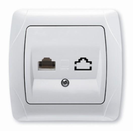 Розетка компьютерная Viko Carmen одинарная RJ-45 Белый (90561032)