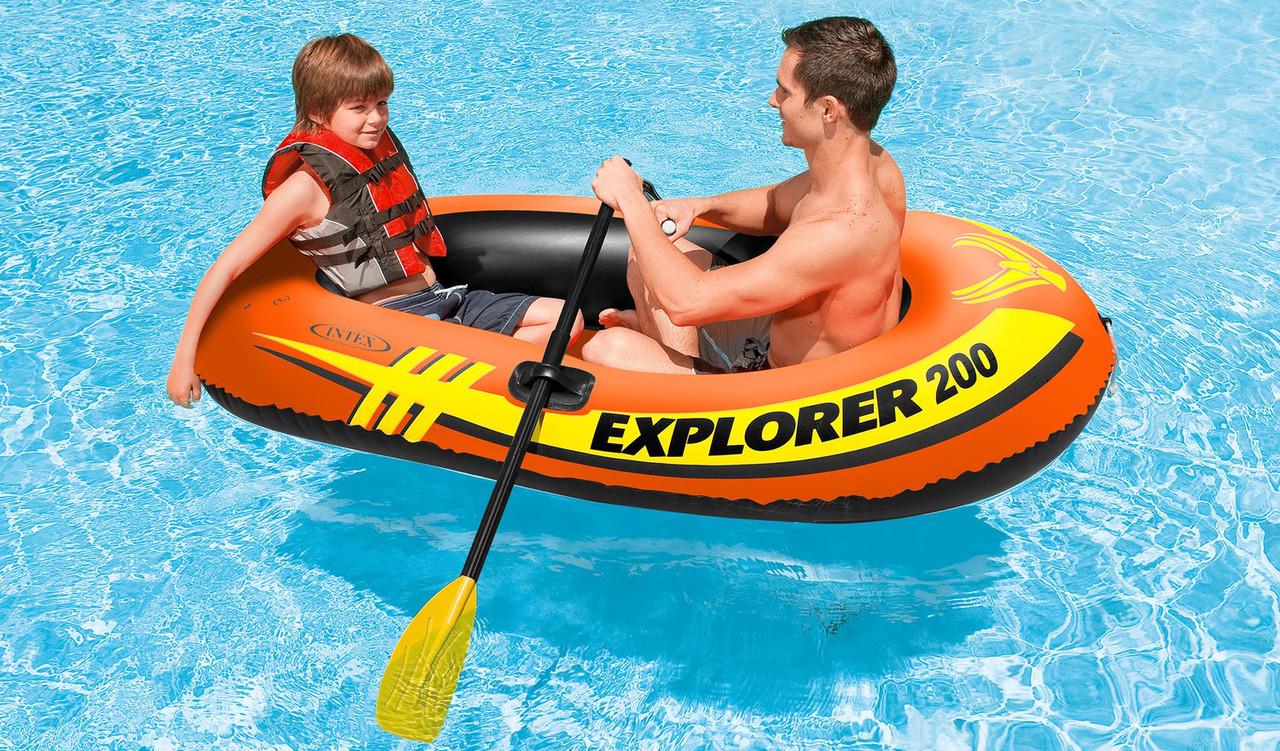 Надувная лодка Intex Explorer 58331 весла/насос 185х94х41 см (7070728) - фото 3