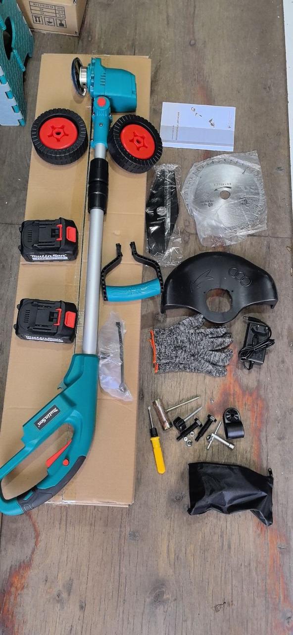 Тример акумуляторний на колесах із телескопічною ручкою 1800W бездротовий Акб із волосінню й ножем - фото 9 Тример акумуляторний на колесах із телескопічною ручкою 1800W бездротовий Акб із волосінню й ножем - фото 9