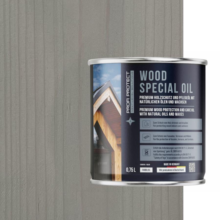 Лазурь на основе пчелиного воска и льняного масла ProfiProtect Wood Special Oil 0,75 л Tele/Grau (20759476)