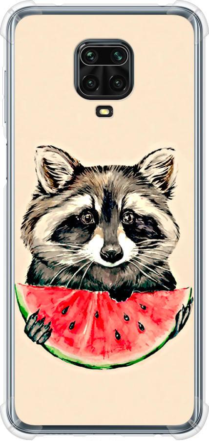 Чехол на Xiaomi Redmi Note 9 Pro Енотик с арбузом (4605sp-1911-42517)
