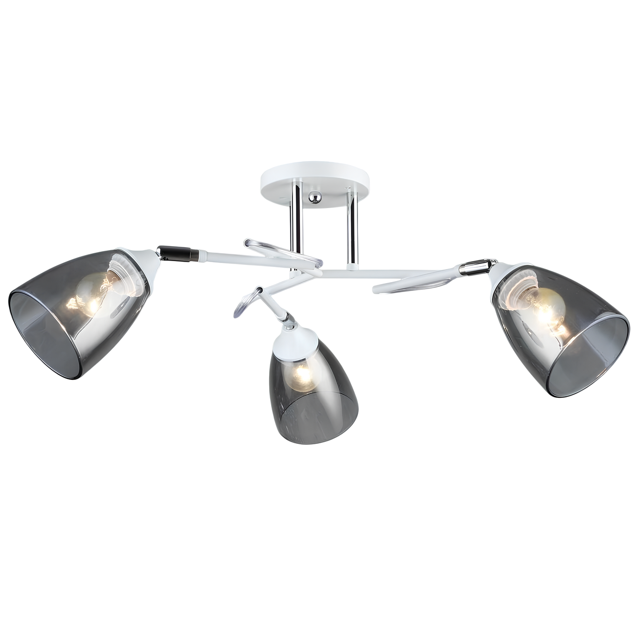 Люстра Sirius на три плафона с поворотным механизмом под лампы Е27 Белый/Хром (B A4091/3 WT+CH)