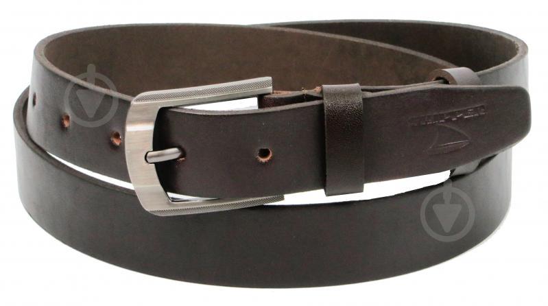 Ремень мужской из кожи под брюки Skipper 3.3 см Коричневый (1304-33)
