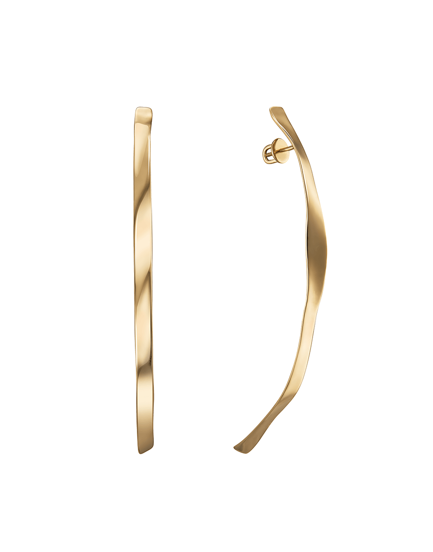 Моно сережка Curve жіноча RIMMART JEWELRY жовта One size