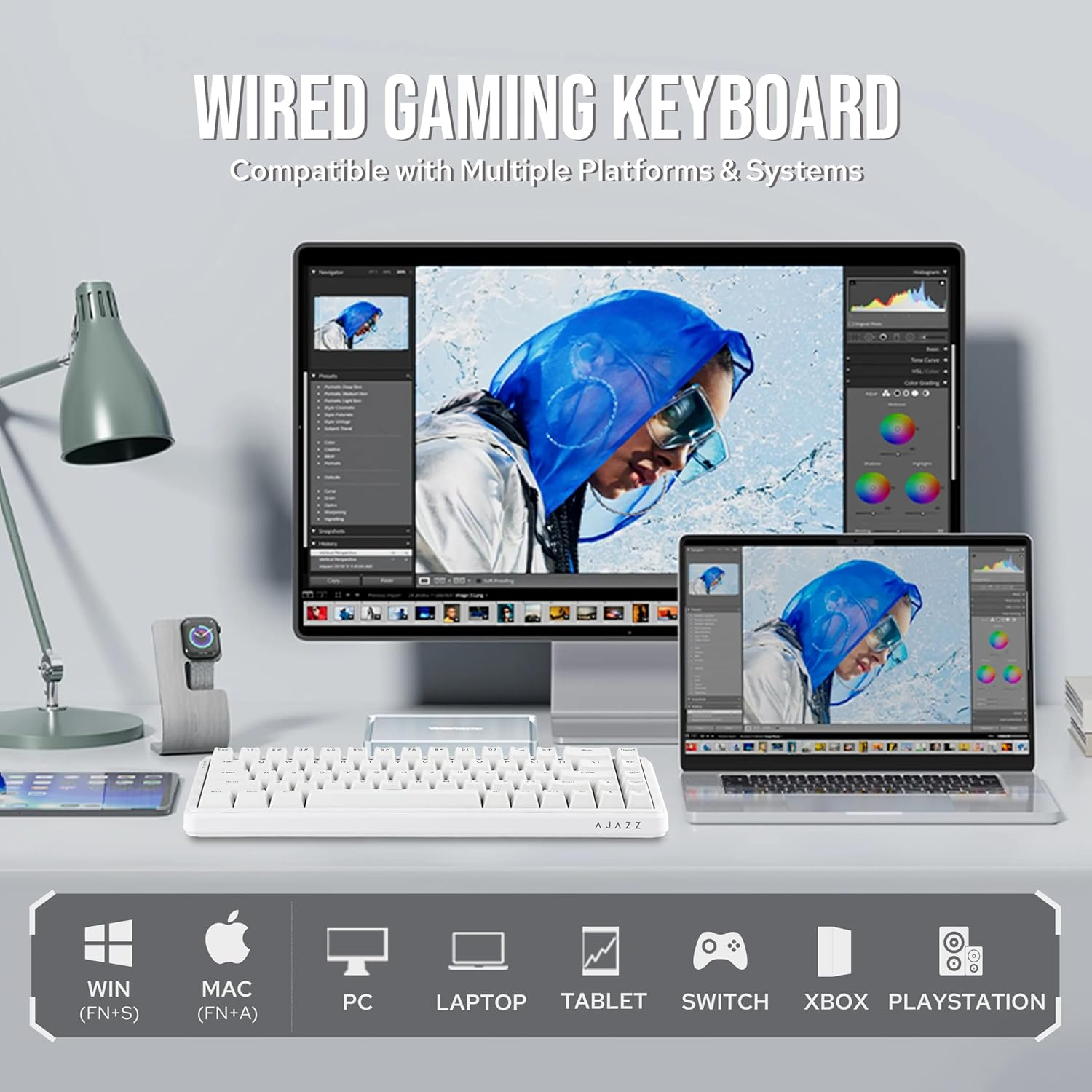 Клавіатура дротова AJAZZ AK680 MAX Flagship Edition Magnetic Switch White ( 2000171) - фото 5 Клавіатура дротова AJAZZ AK680 MAX Flagship Edition Magnetic Switch White ( 2000171) - фото 5