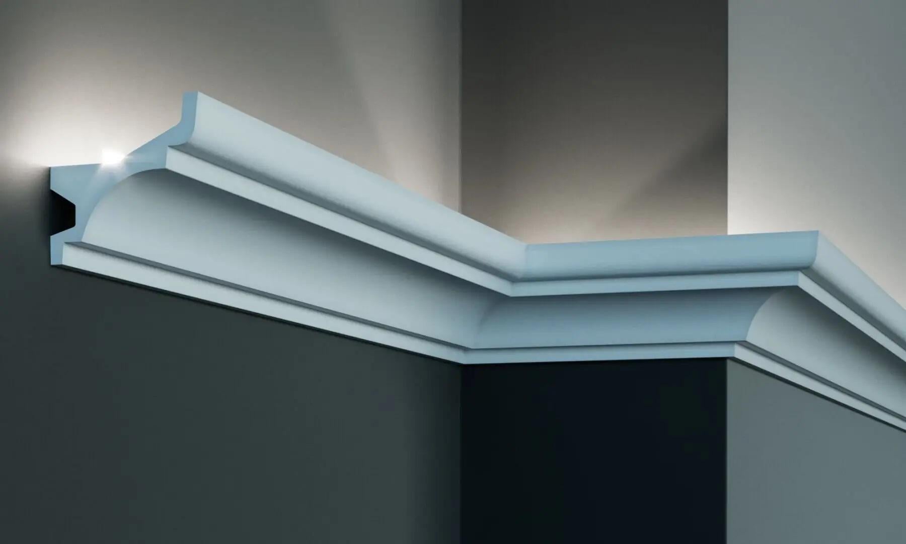 Карниз полиуретановый Tesori для LED освещения 79x80x2000 мм (KF 716)