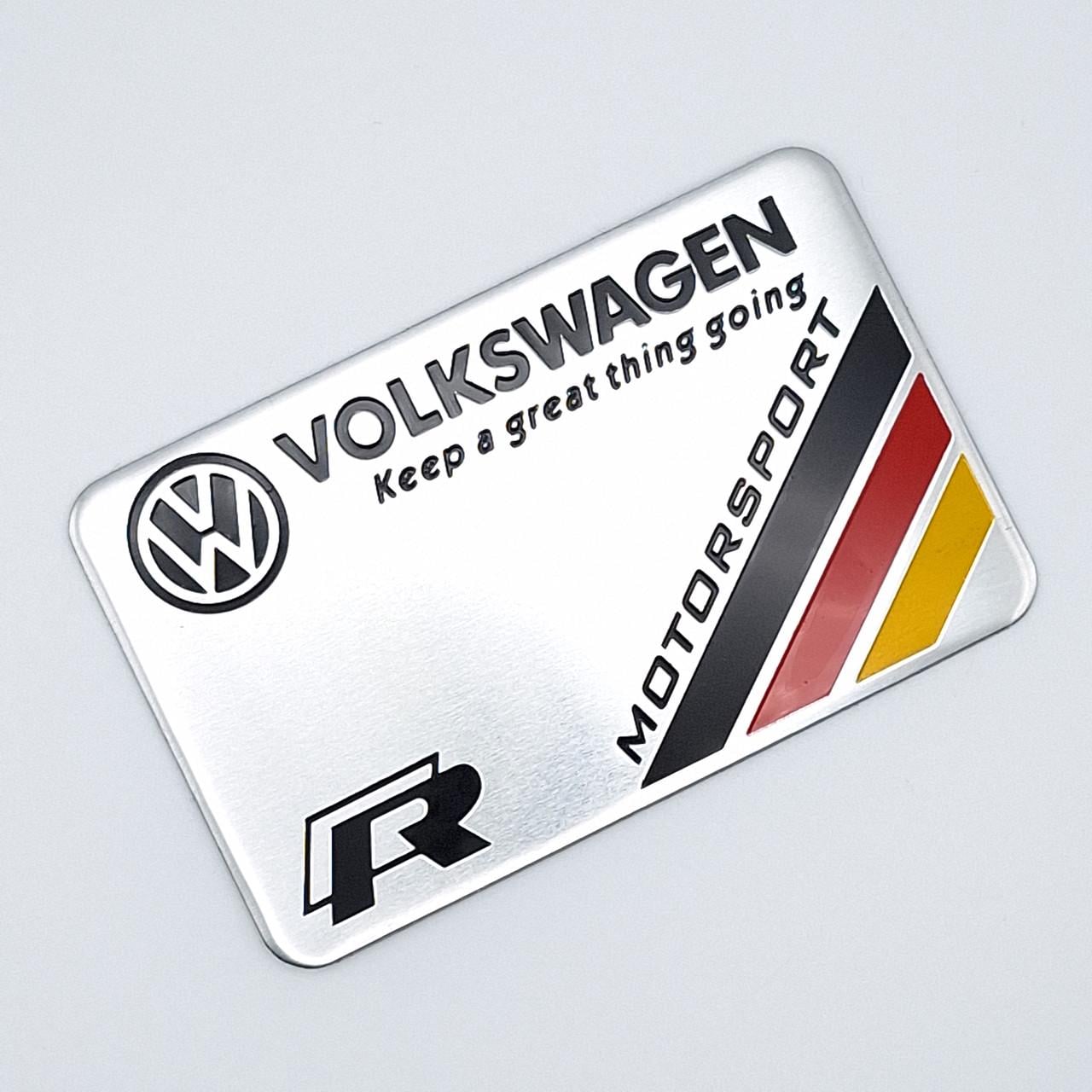 Эмблема алюминиевая Volkswagen Keep a great thing going Motorsport 8х5 см (2035504214)