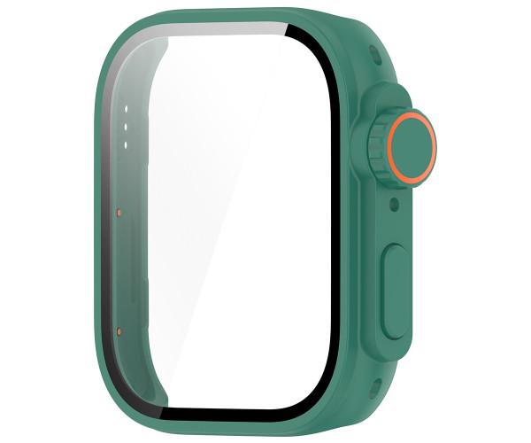 Чехол с защитным стеклом Protective Cover with Glass для Huawei Watch Fit 3​ с кнопками Зеленый