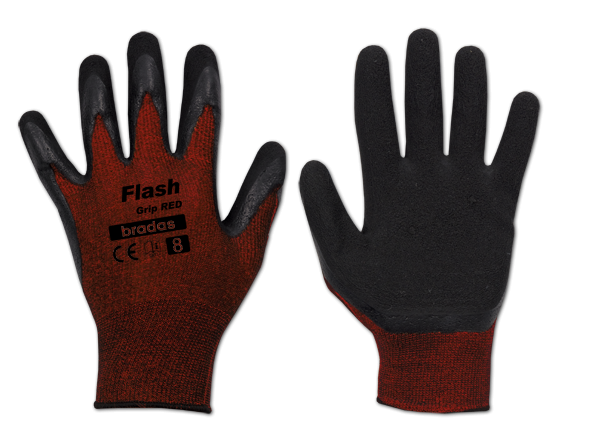 Рукавички захисні Bradas FLASH GRIP латекс р. 8 Red (2382833899)