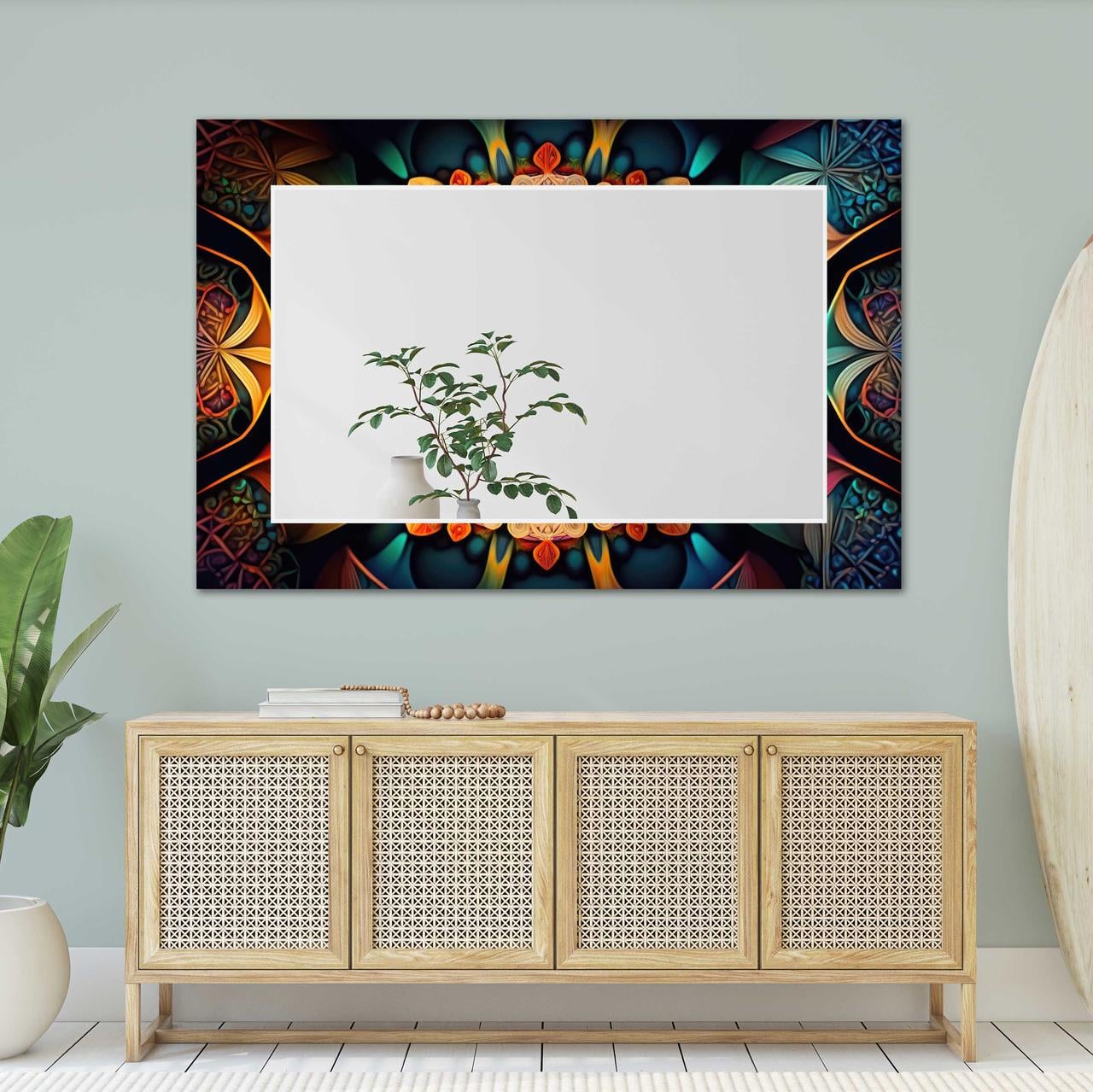 Дзеркало на стіну NovellaPrint з малюнком квітів прямокутне 110х70 см (2010.7) Дзеркало на стіну NovellaPrint з малюнком квітів прямокутне 110х70 см (2010.7)