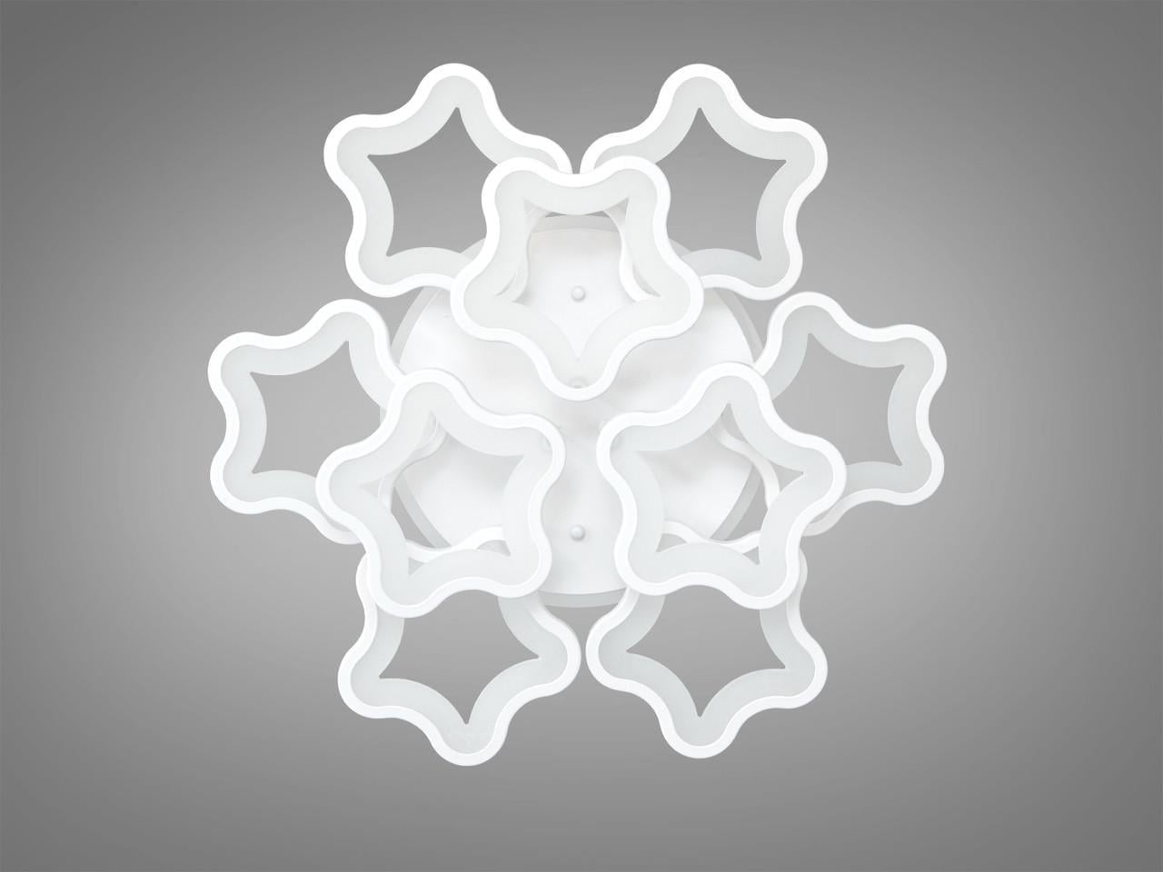 Люстра потолочная LED Звездочки/пульт/димер/135Вт Белый (1660/6+3WH 3col dim)