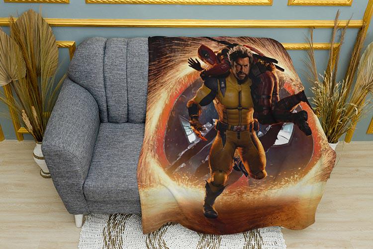 Плед Deadpool vs Wolverine Escape плюш двухслойный 135х150 см (113412-2)