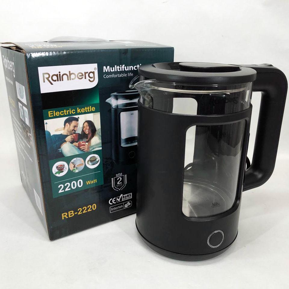 Електрочайник Rainberg RB-2220 2200 Вт 2 л Чорний (266161) - фото 6