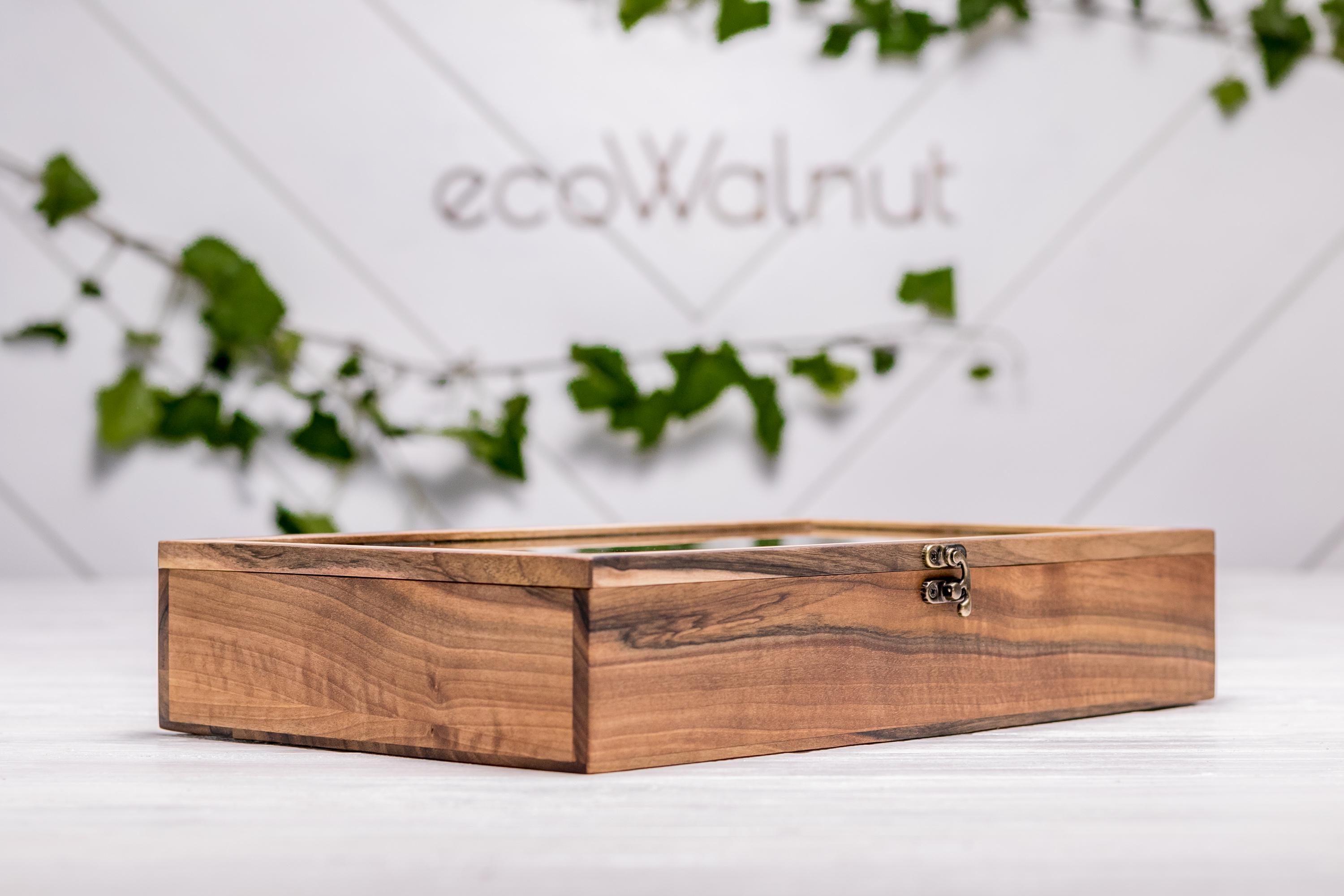 Футляр EcoWalnut із дерева для 6 пар окулярів зі скляною кришкою (EB-15.7) - фото 6