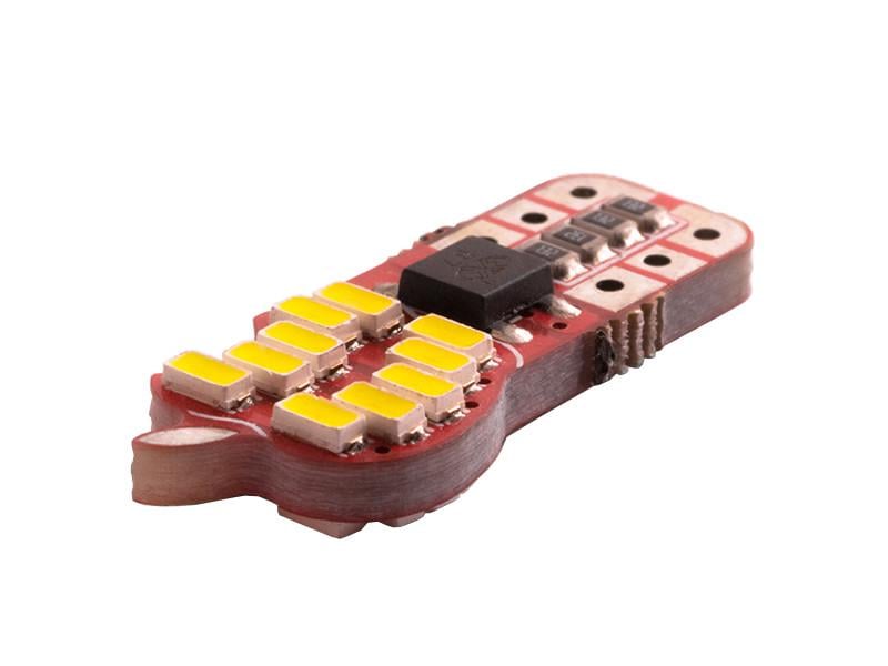 Автолампа светодиодная T10 W5W с обманкой 12 В SMD3014-20led Белый (2170)