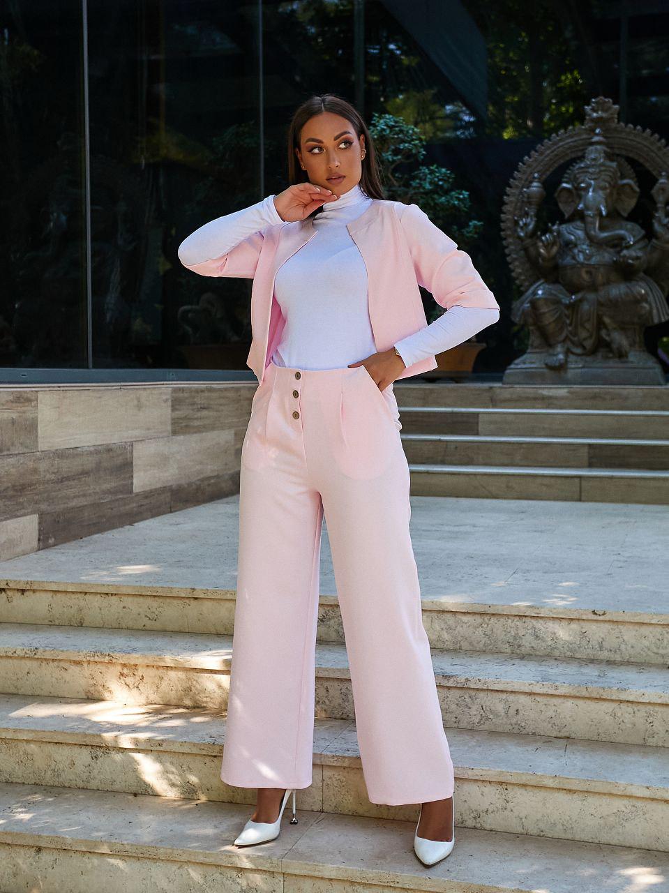 Женский брючный костюм тройка болеро/брюки/гольф р. 54-56 (8074137)