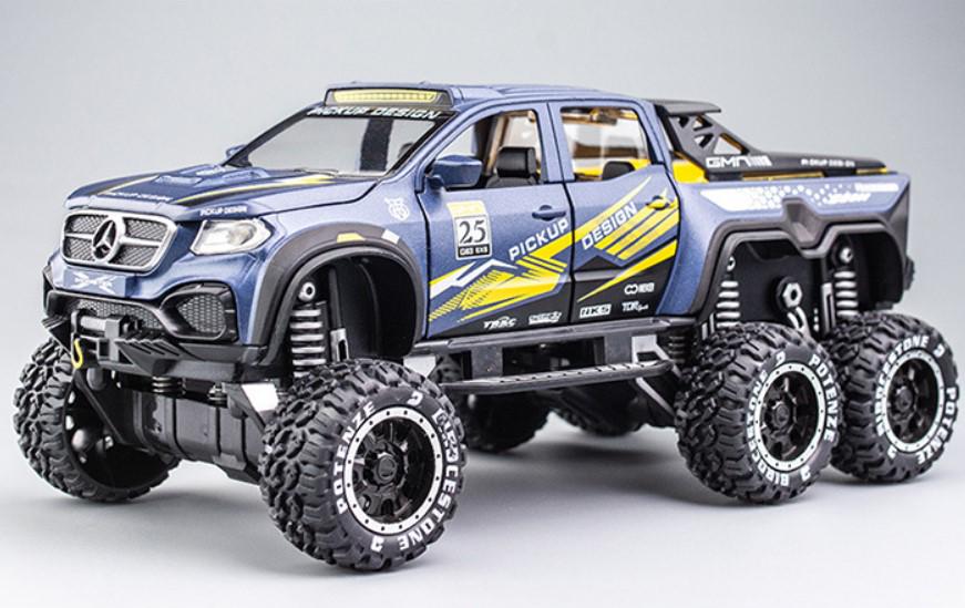 Игрушечная машинка Mercedes-Benz X-Class Pickup с большими колесами 1:28 Синий