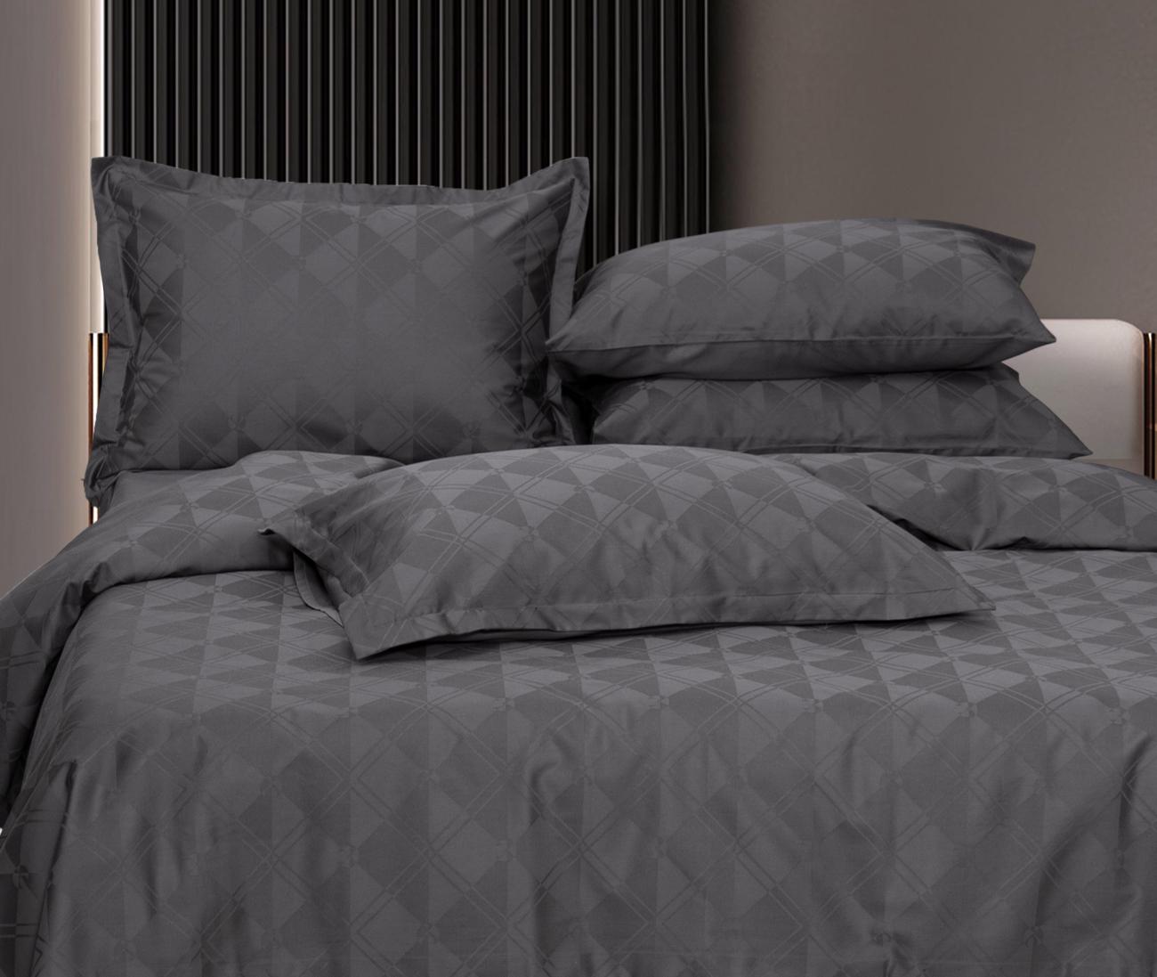 Комплект постельного белья LUXURY LINENS Jacguard My Love 2 Antrasit (3800011)