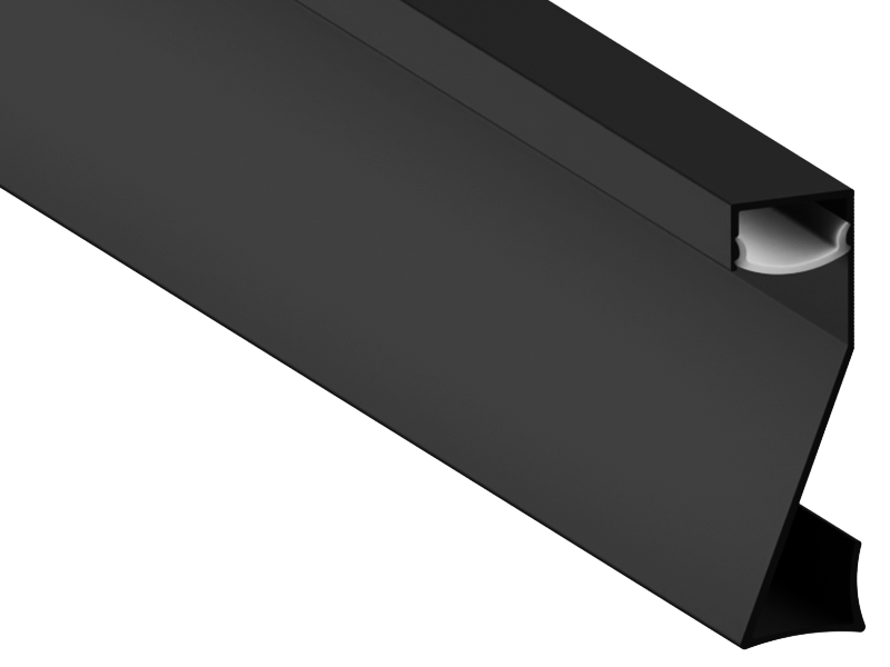 Профиль алюминиевый для светодиодной ленты LEDUA АЛ-68 накладной 2 м Черный (8983)
