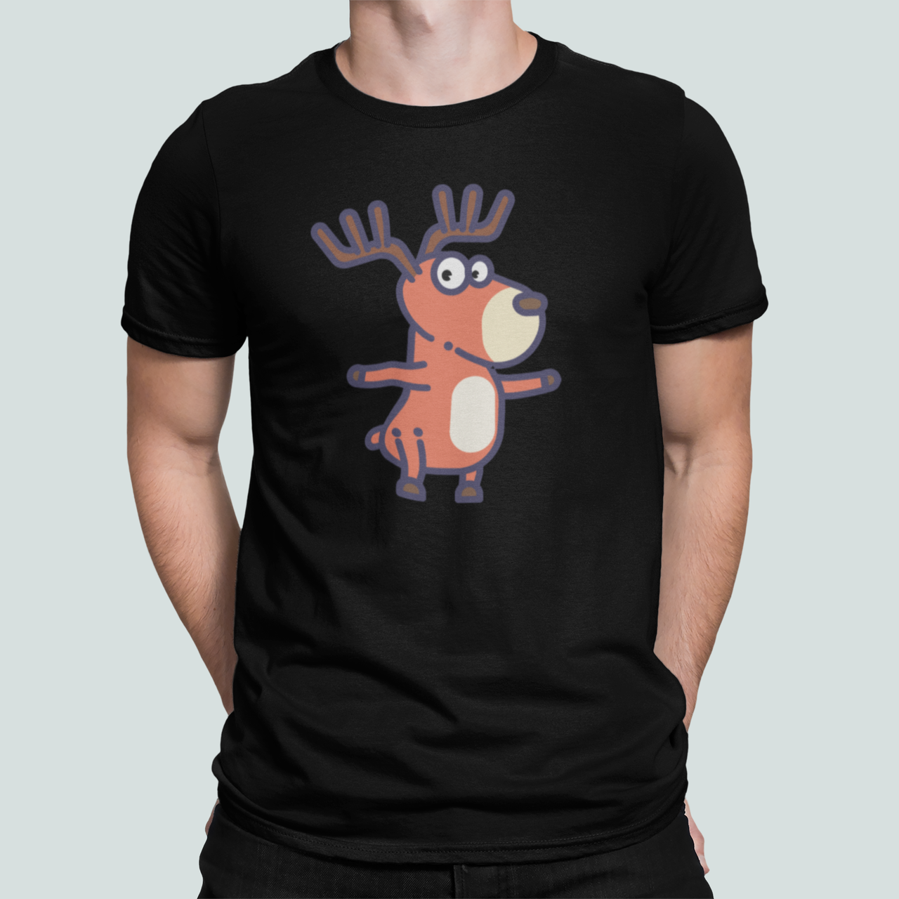 Футболка мужская новогодняя Stedman с принтом Олень обнимашка Рождество XXXL Черный (НГ101-6) Футболка мужская новогодняя Stedman с принтом Олень обнимашка Рождество XXXL Черный (НГ101-6)