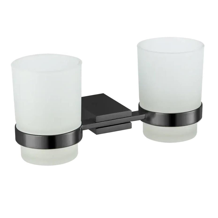 Склянка для зубних щіток VBI Neptune настінна подвійна Чорний матовий (RM-VBI-040514BL)