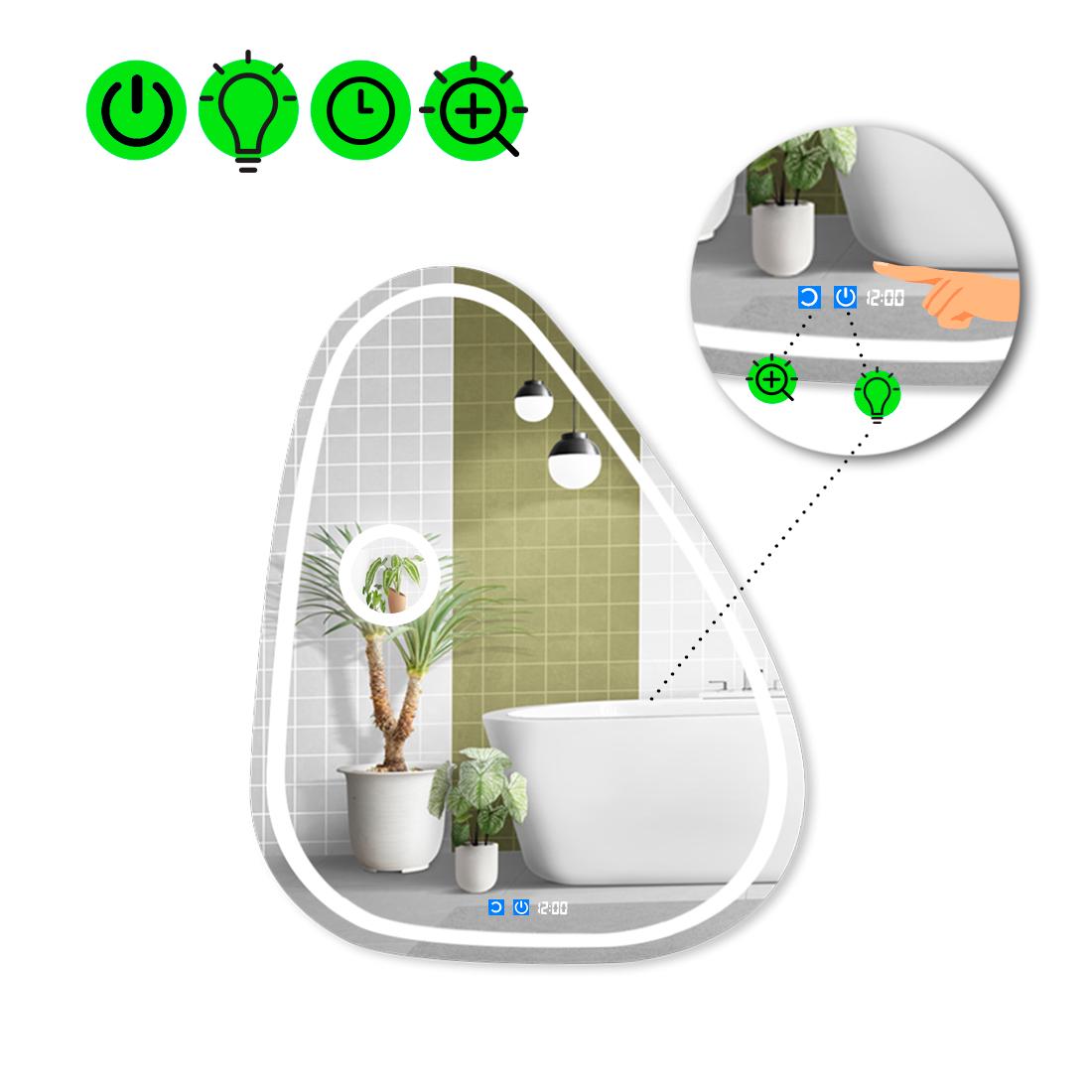 Зеркало с LED подсветкой Doccia 1 с двумя сенсорами 60x50 см (8738633)