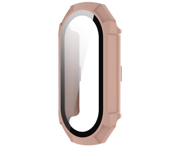 Чехол с защитным стеклом PC для Xiaomi Smart Band 10 Розовый