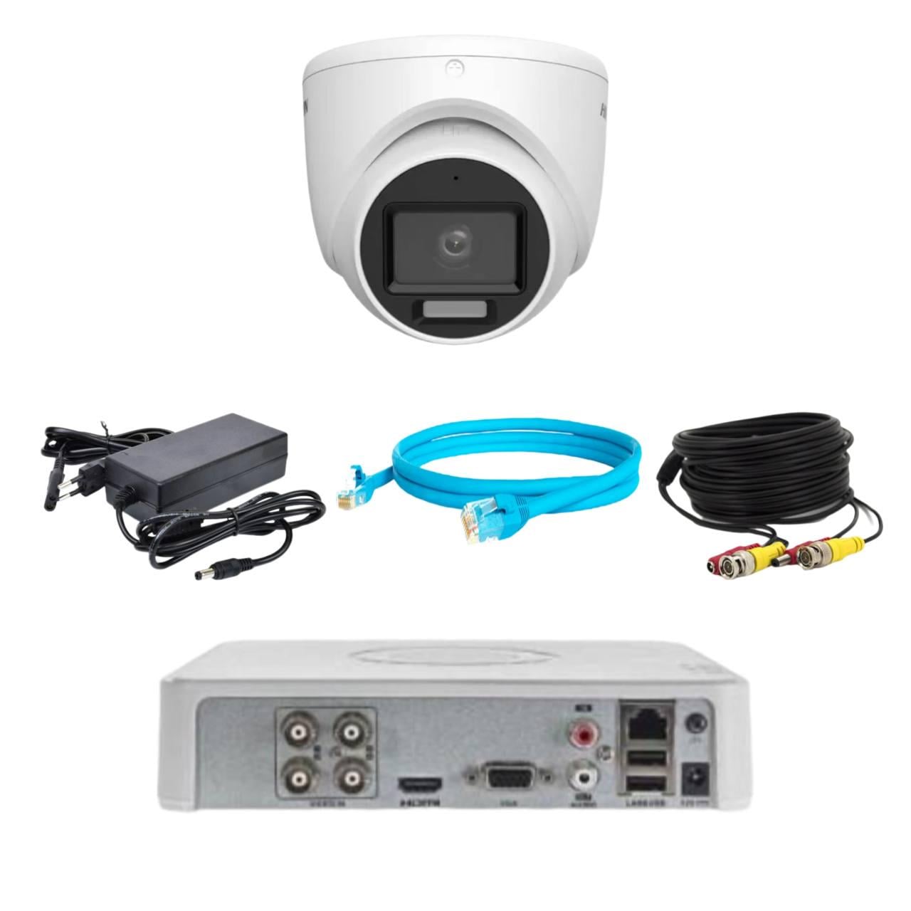 Комплект відеонагляду Hikvision 2Mp-THD-Hybrid-Acusense DS-2CE76D0T-LMFS на 1 камеру (24174478)