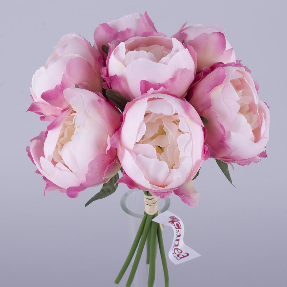 Искусственные цветы Букет пионов полуоткрытый Розовый (2296-4)