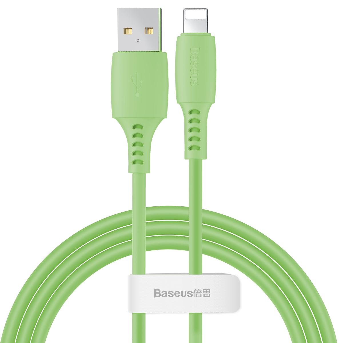 Кабель Baseus Colorful USB 2,0 to Lightning 2,4A 1,2 м Зеленый (CALDC-06)