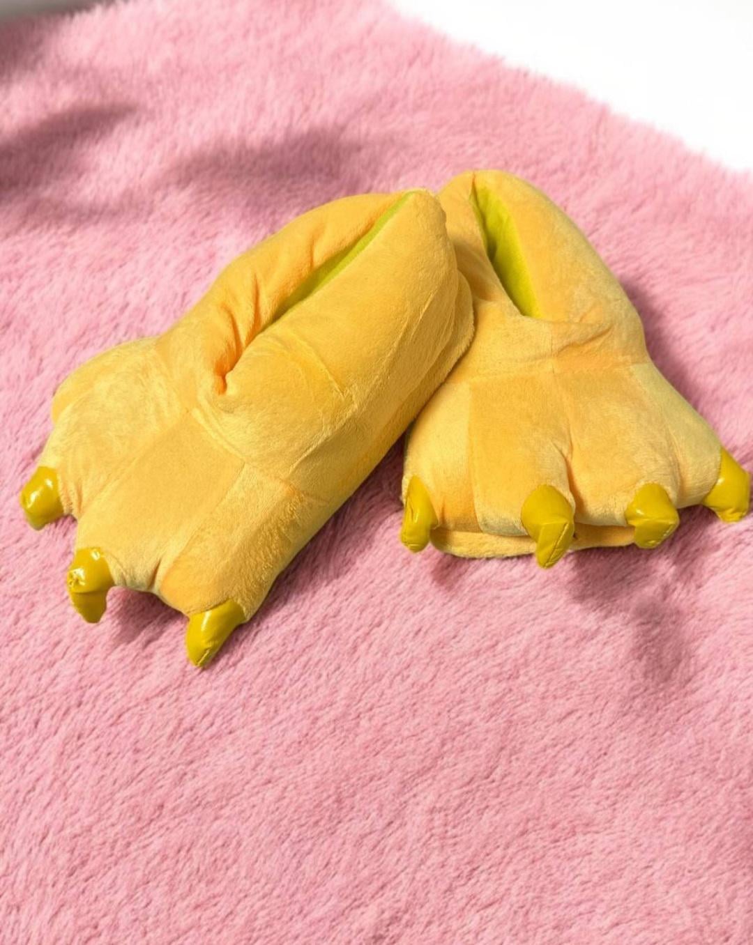 Тапочки детские плюшевые Лапки-царапки р. 27-32 Желтый