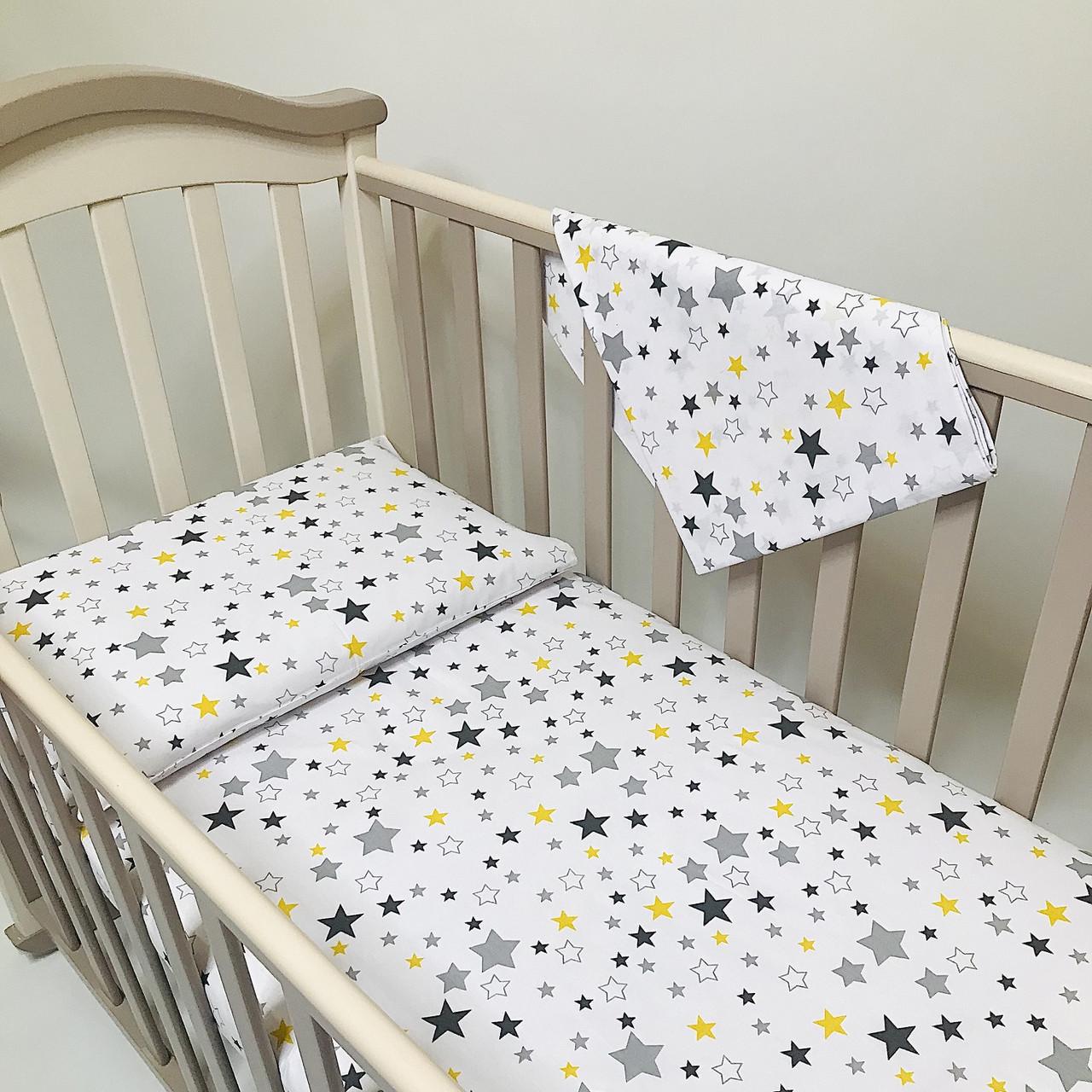 Комплект постельного белья детский Penetka Звездочки бязь 140x110/60x40 см Желтый (6501.140.110.111) - фото 1 Комплект постельного белья детский Penetka Звездочки бязь 140x110/60x40 см Желтый (6501.140.110.111) - фото 1