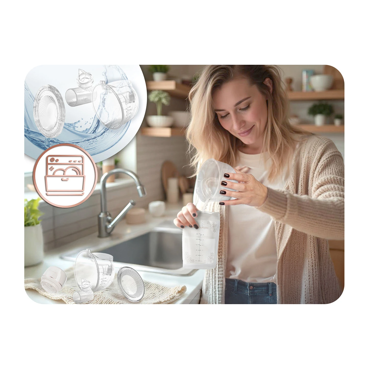 Молокоотсос Nukido NK-963 электрический аккумуляторный свободные руки - фото 8 Молокоотсос Nukido NK-963 электрический аккумуляторный свободные руки - фото 8