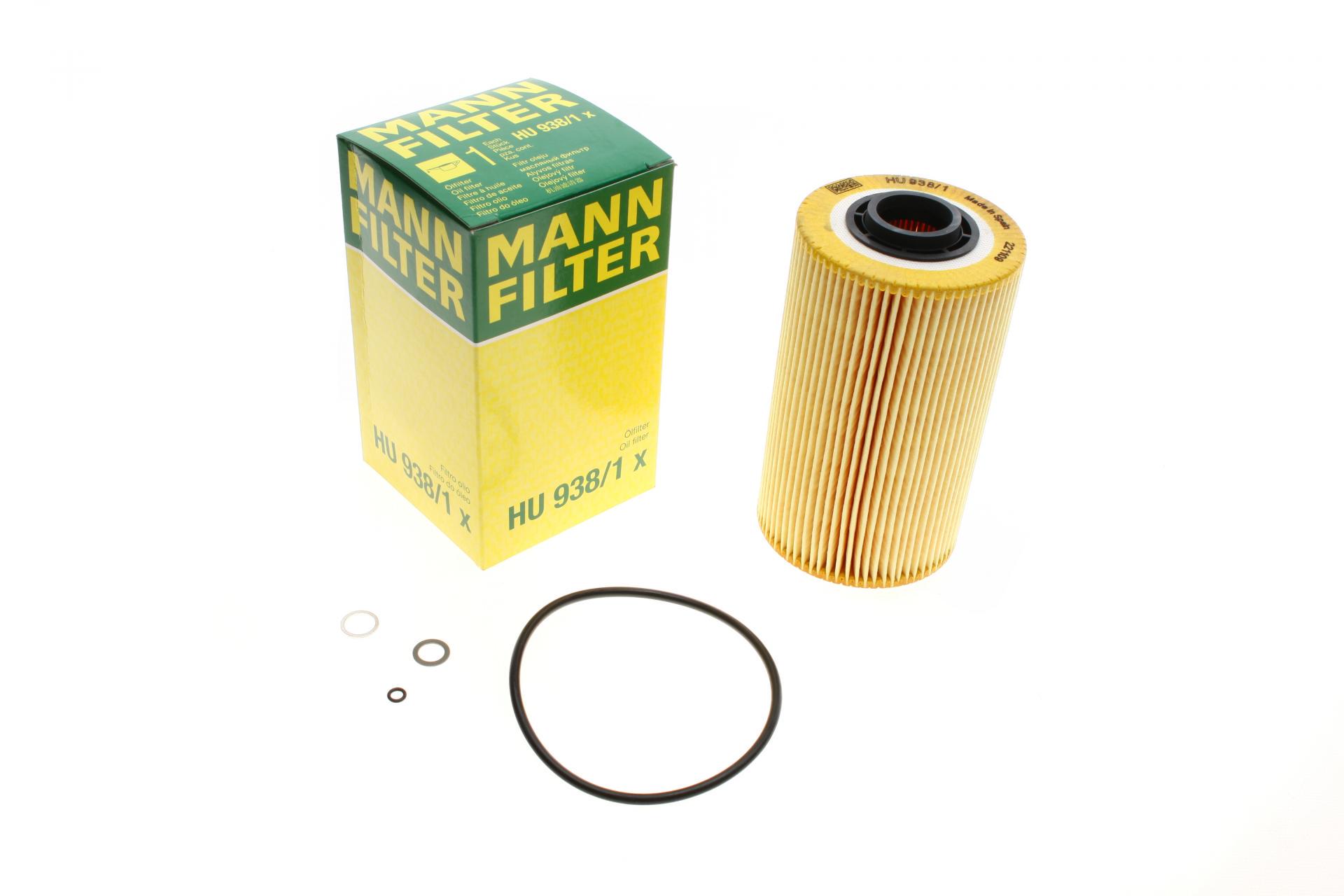 Фильтр масляный Mann-Filter для BMW 3 E36/5 E34 2,5TDI M51 -98/Opel Omega B 91-03 (HU 938/1 X)