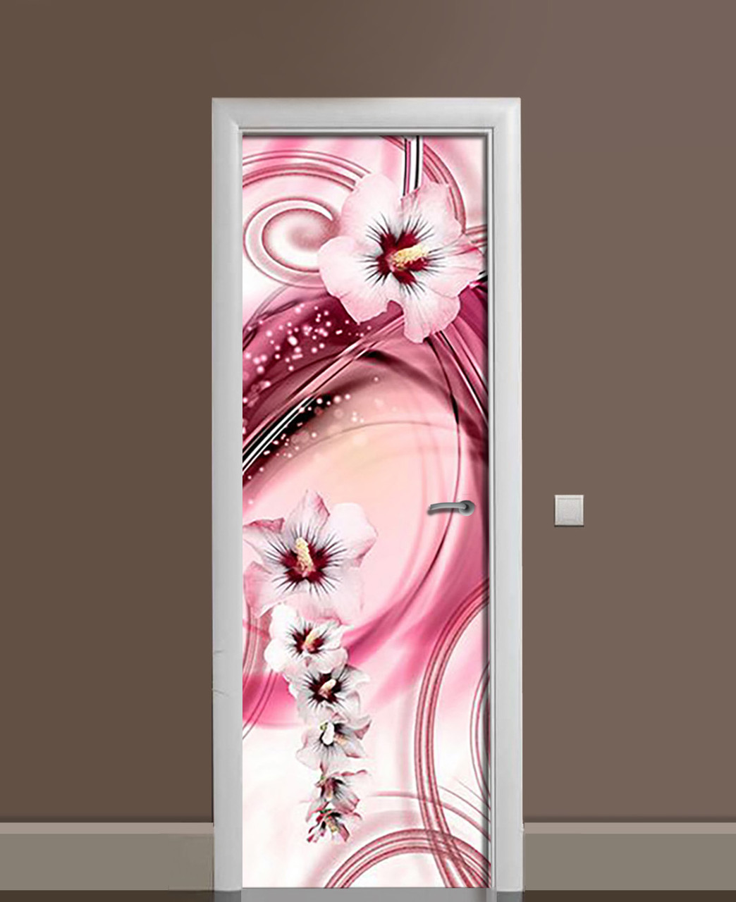 Наклейка 3D на двери Zatarga Багровый танец виниловая 650х2000 мм (1323453970)