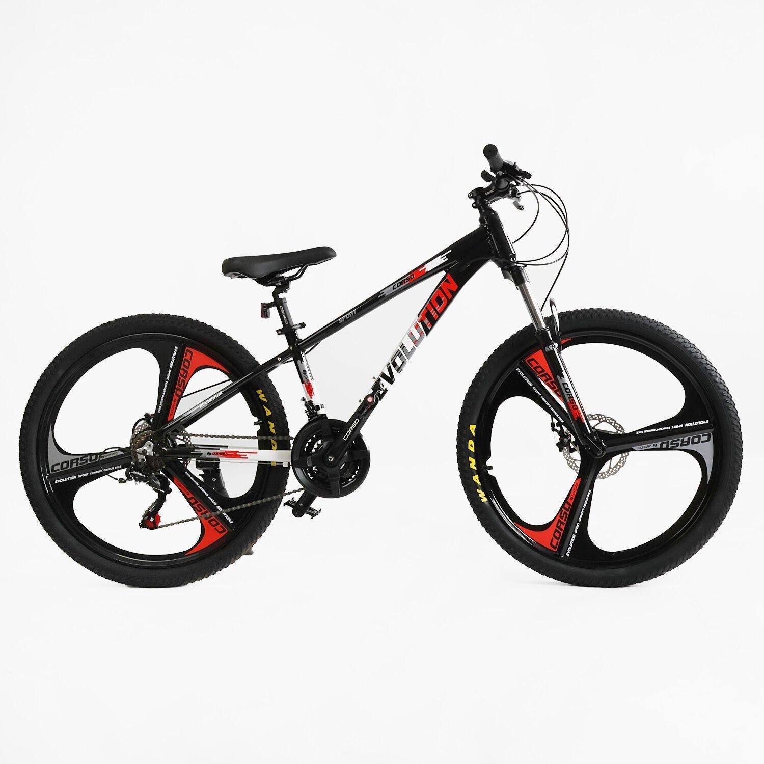 Велосипед горный алюминиевый Corso Evolution литые диски 26"/13" Черно-белый (824568384) - фото 1 Велосипед горный алюминиевый Corso Evolution литые диски 26"/13" Черно-белый (824568384) - фото 1