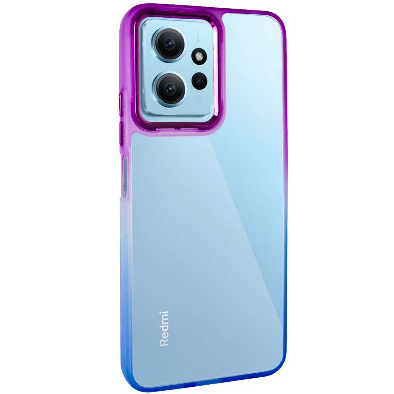Противоударный Чехол TPU+PC Fresh sip series для Xiaomi Redmi Note 12 4G Синий/Фиолетовый