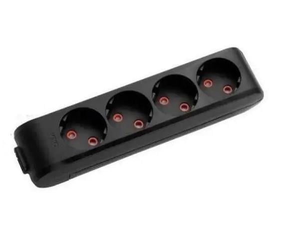 Колодка Viko Multi-Let 4 гнезда без заземления Черный 90132400 Колодка Viko Multi-Let 4 гнезда без заземления Черный 90132400