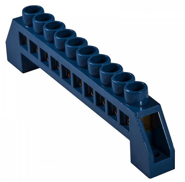 Шина нулевая АСКО-Укрем BC-6A медь в корпусном изоляторе универсальная 10 отверстий 6х9 мм (A0150120061)