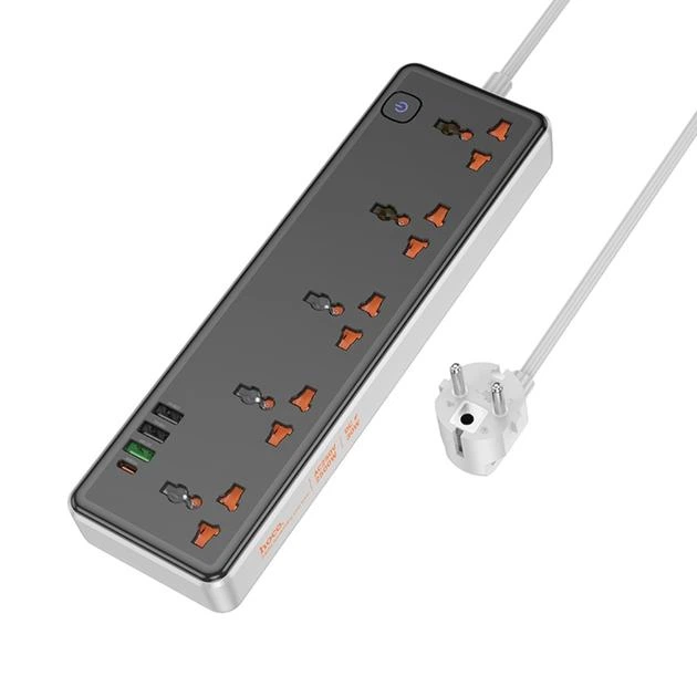 Удлинитель сетевой Hoco AC14A Rico 5-Position Socket PD30W/1C3A Black