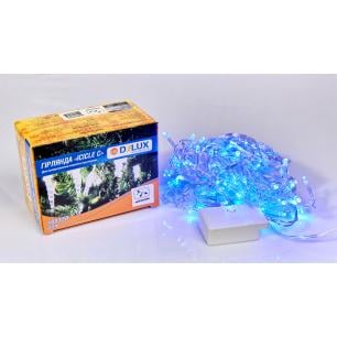 Гірлянда внутрішня Delux Icicle 100 LED IP20 бахрома 3,2x0,7 м Синій/Прозорий (90015253) - фото 4