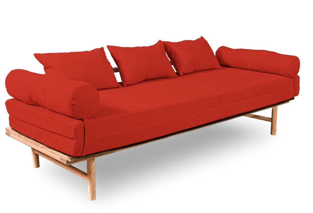 Диван-кушетка розкладний Woodman Le Mar з масиву дерева Бук/Червоний