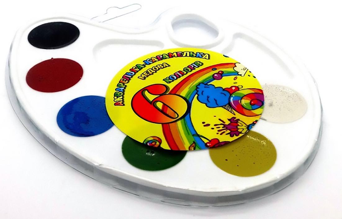 Краски акварельные медовые Тетрада на палитре 6 цветов (TSH-49496000)