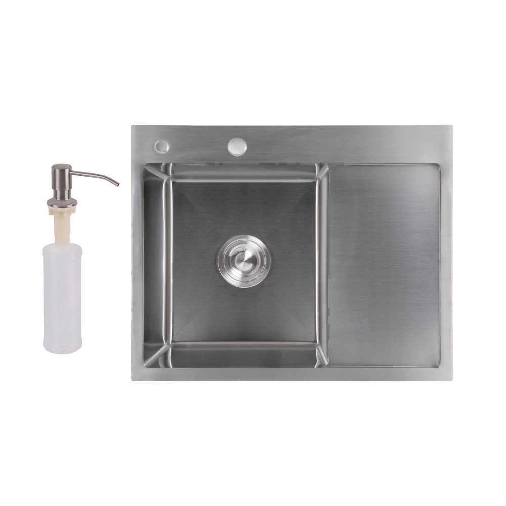 Мойка для кухни интегрированная Lidz Handmade H6350R крыло справа LDH6350BRUR45587 Brushed Steel 3,0/1,0 мм (SD00051711)