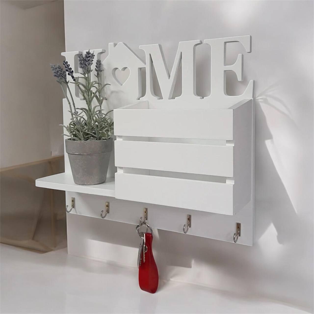 Ключниця настінна HOME з дерева з гачками (444005) - фото 2