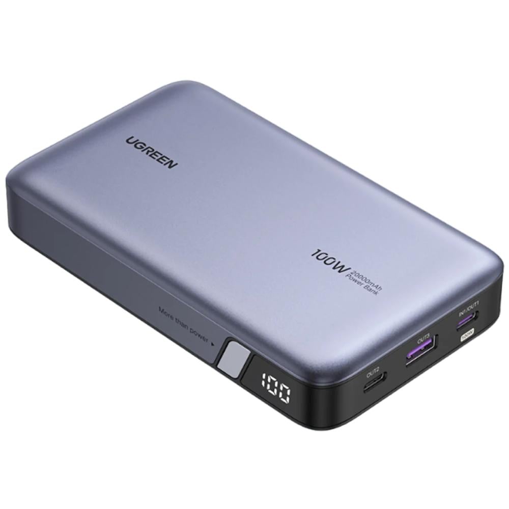 Повербанк Ugreen 20000 mAh 100W PD QC 1xUSB 2xType-C Grey (PB720)