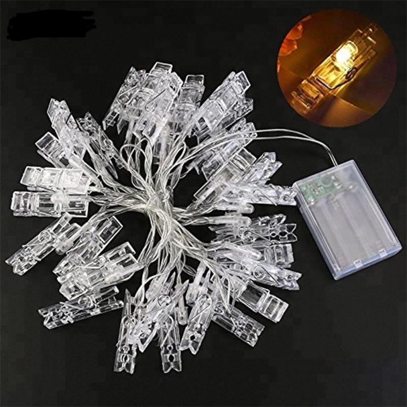 Гирлянда светодиодная LTL с прищепками для фото 20 led Warm White 3 м на батарейках 2 шт. AA (2) - фото 3