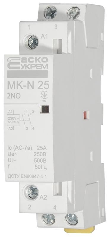 Контактор модульний АСКО MK-N 2P 25A 2NO (A0040030025) - фото 1 Контактор модульний АСКО MK-N 2P 25A 2NO (A0040030025) - фото 1