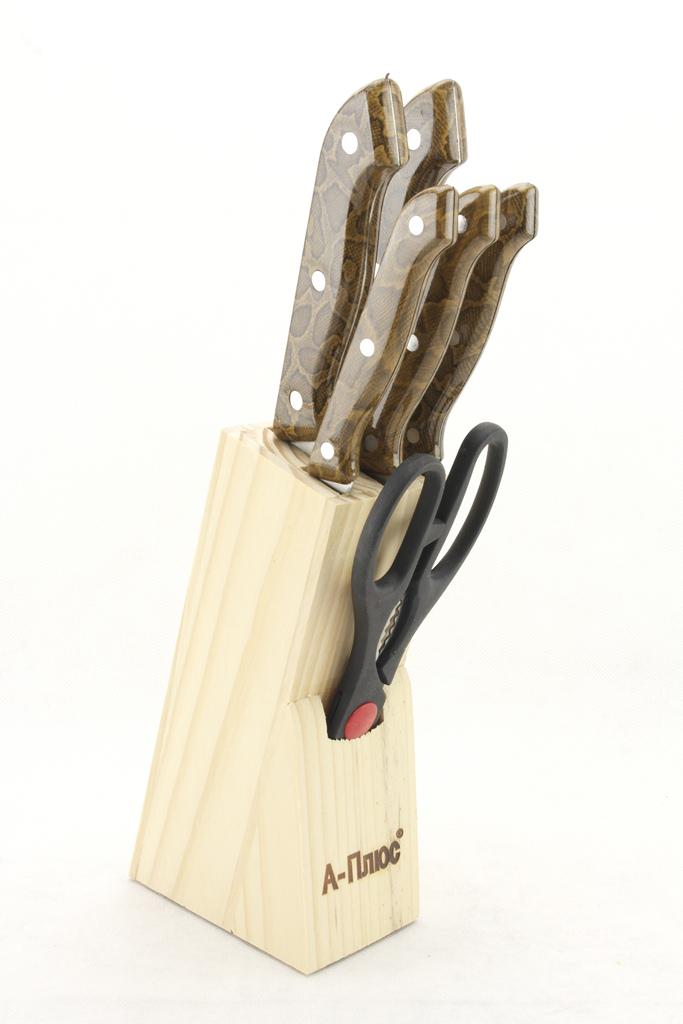 Набір ножів A-Plus 1005 7 пр. Коричневий (DR001413)